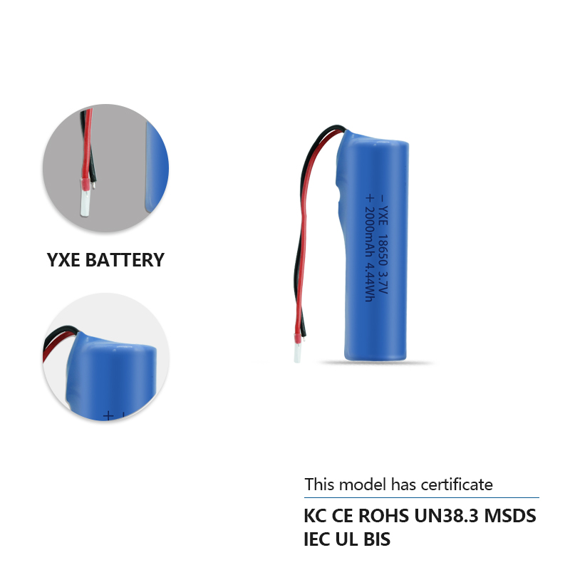 3.7 V Li-ion Battery 18650-2000mah